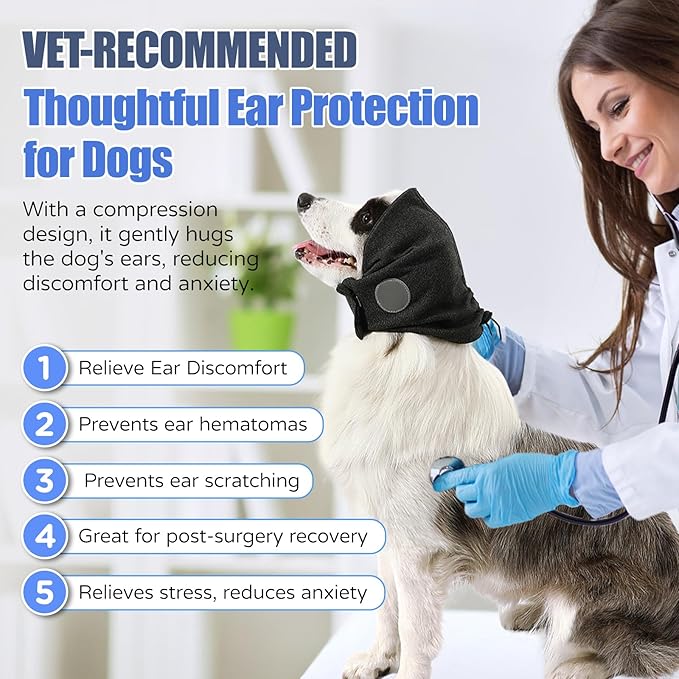 Dog Calming Hoodie, Reducing Noise Wrap Ear Muffs Noise Protection Dog Head Warp