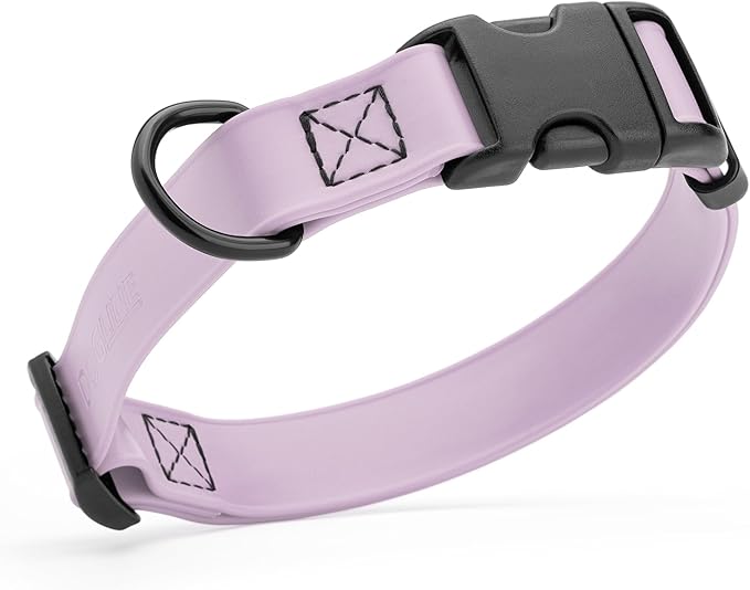 Dogline Durable Biothane Waterproof Collar for Dogs - Odor-Resistant Coated Webbing, Quick-Release Design, Comfortable Adjustable Fit, 3/4" W by 12-19" L,Pastel Purple