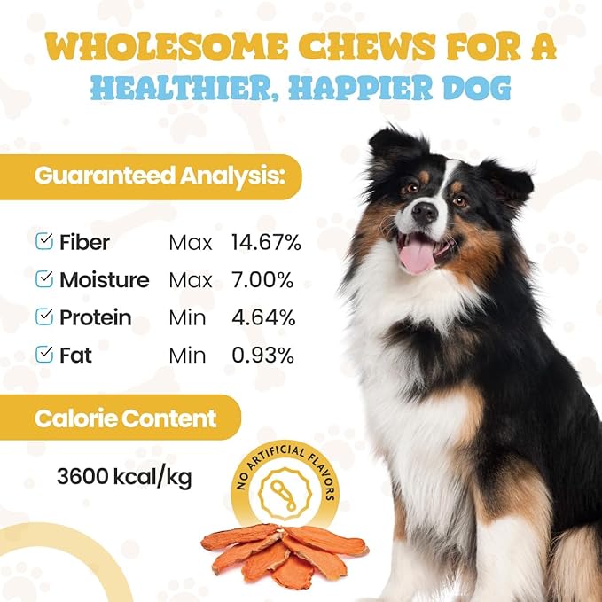 hotspot pets Dehydrated Sweet Potato Dog Treats - 1lb All-Natural, High Protein, Low Fat - Slow Roasted Oven Baked A Healthy Rawhide Alternative Dog Chews - Training & Treats