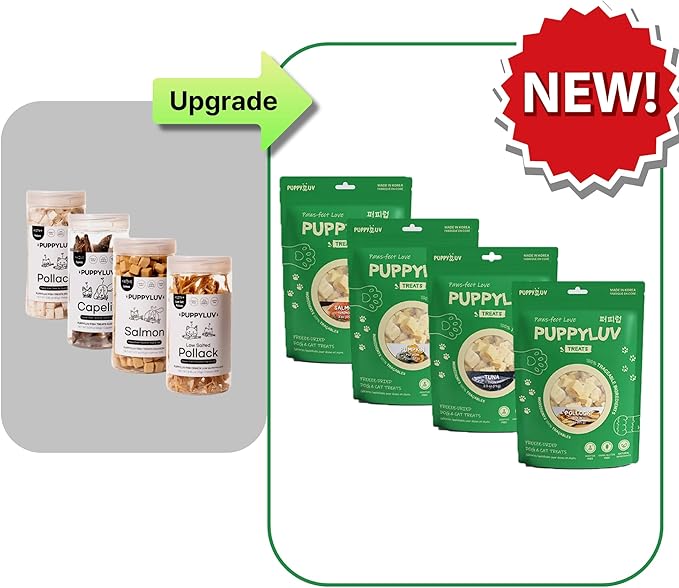 Puppyluv Air Dried Pollock Stick Dog & Cat Treats - Wild Caught, Single Ingredient, Natural, High Protein & Fish Oil, Grain Free, Gluten Free, 2.5oz