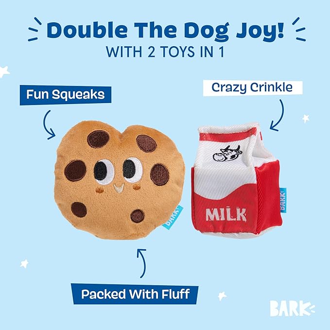 Barkbox Afterschool Snack Pack Dog Toy Bundle – Squeaky Dog Toys – Plush Dog Toys – Puppy and Pet Toys for Large Dogs