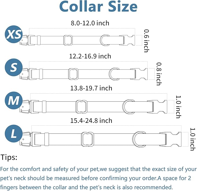 Soft Leather Dog Collar and Leash (6.6') Set - Stylish Rose Gold Heavy Duty Metal Buckle, 4 Adjustable Lengths Leash for Small Medium Large Dogs - Comfortable & Easy to Clean Light Blue XS(8"-12")