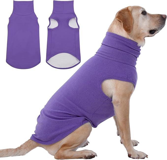 IECOii XXXL Dog Sweater - Snug Dog Turtleneck Sweater,Purple,XXX-Large, Warm Christmas Winter Pullover Sweatshirt,Machine Washable Fleece, Extra Stretchy for Extra Large Dogs Like Labrador,Doberman