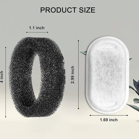 Cat Water Fountain Filters for 108/3.2L& 67oz/2L Stainless Steel Pet Water Dispenser Fountain Filters,12 Cat Fountain Filter Replacement with 12 Sponges