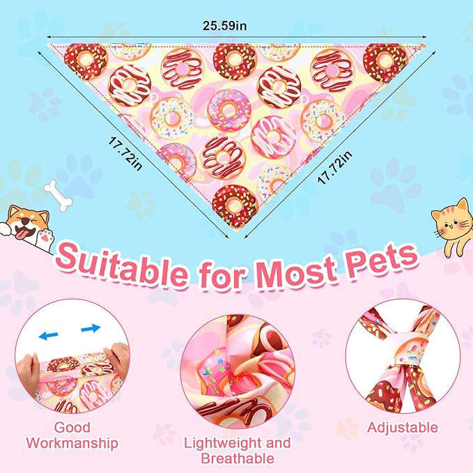 Amylove 120 Pcs Christmas Dog Bandanas Bulk Thanksgiving Day Holiday Triangle Dog Pack Puppy Kerchief Bandana Adjustable Pet Scarf for Pet Cat Costume Accessories Decor(Cartoon)