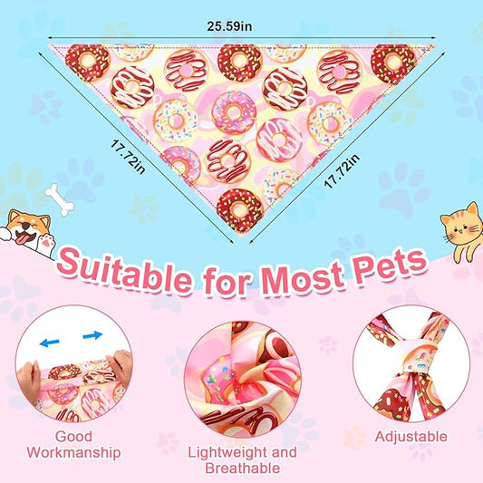 Amylove 120 Pcs Christmas Dog Bandanas Bulk Thanksgiving Day Holiday Triangle Dog Pack Puppy Kerchief Bandana Adjustable Pet Scarf for Pet Cat Costume Accessories Decor(Cartoon)