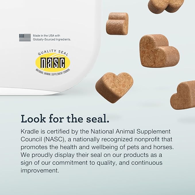 Kradle Probiotic Chews for Dogs - 3-in-1 Prebiotic Postbiotic Digestive Support - 5-Strain Probiotic Blend Pumpkin Psyllium Husk - Salmon Flavor - 180 Chews