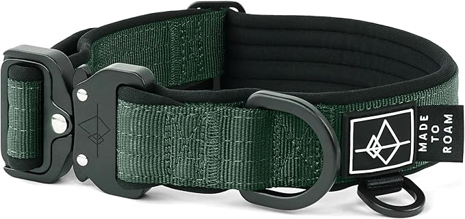 MADE TO ROAM Comfort Collar - Adjustable Nylon Dog Collar with Soft Comfortable Padding, Light Aviation Aluminum Metal Buckle for Small, Medium and Large Dogs (Maine Marina, Size 0)