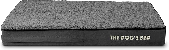 The Dog's Bed Replacement Outer Cover ONLY (Outer Cover ONLY - NO Bed, NO Waterproof Inner) for The Dog's Bed, Washable Plush Fabric, Medium 4 Inches (Grey Plush)