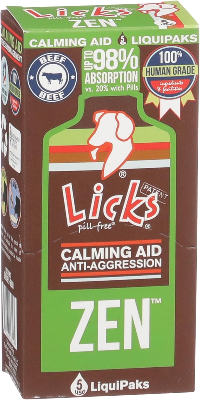 Licks Dog Zen Calming Aid Supplements - 5-use (Braised Beef Flavor)