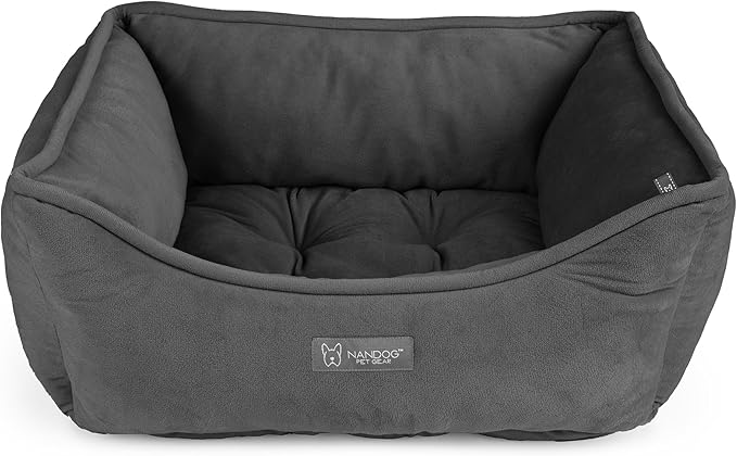 NANDOG The Signature Collection Reversible Bed in Pink Signature - Ultra Soft Micro Plush Fabric - Modern Design - Washable for Cats & Small/Medium Dogs