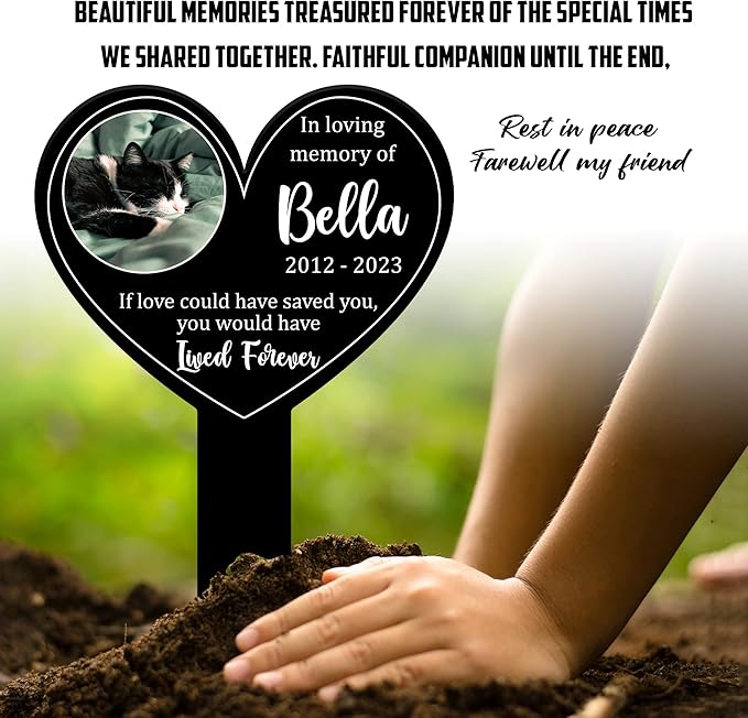 Pet Grave Markers Personalized Outdoor Animal Grave Markers Cross Pet Rememberance Animal Passing Away Gift Yard Stake Grave Gift For Someone Lost Pet Cross Memorial Plaque Garden Décor