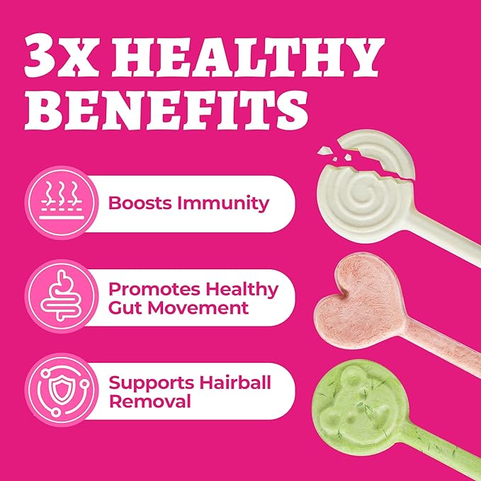 Wellix Freeze Dried Dog&Cat Treats - High Protein Chicken Recipe Lollipop Cat Treats - Three Flavors (Cat Grass, Dragon Fruit, Goat Milk) - Low Calorie Training Treats 21pcs