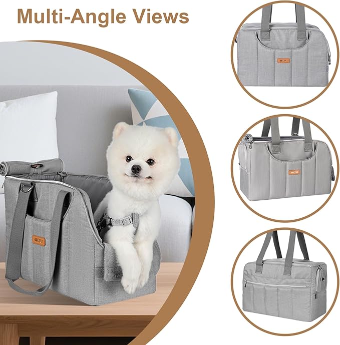 Dog Purse Carrier for Small Dogs Cats Rabbits Up to 13lbs, Lightweight Pet Sling Carriers with Crossbody Strap, Portable Puppy Soft Sided Tote Bag Carrier for Vet,Hiking,Travel Gray