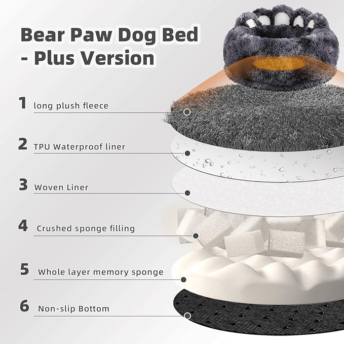 Cute Dog Bed Medium Large Size Dogs Beds Couch Pet Bed with Washable Removable Cover Egg Crate Foam Waterproof Orthopedic Dog Beds (Tie-Dyed Dark Grey, L)