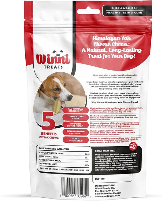 Yak Cheese for Dogs - Limited Ingredient Preservative Free Premium Dog Chews - Himalayan Yak Milk & Lime - Raw Limited Ingredient Treats for Pets - Long-Lasting Dog Chews