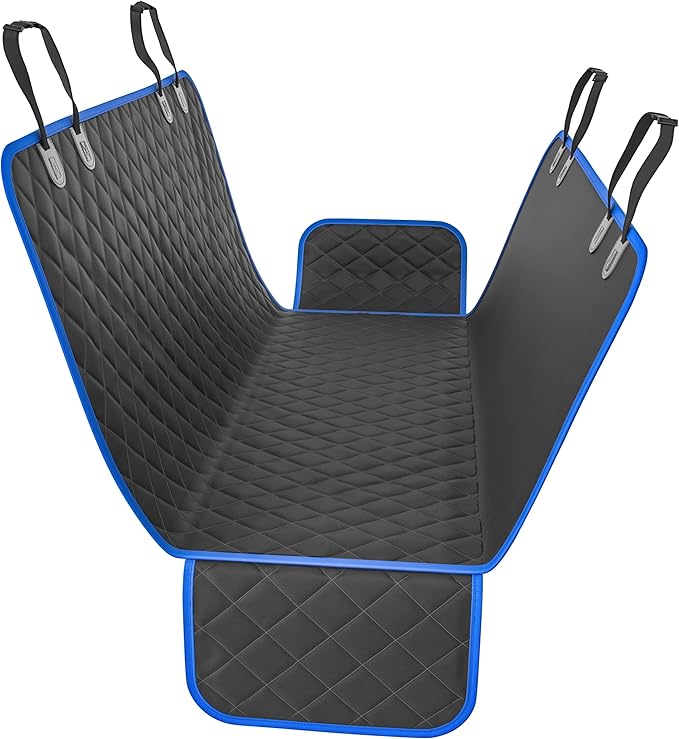 Active Pets Blue Standard Dog Car Hammock Back Seat Cover, Waterproof Backseat Cover Protector for Truck Bench Rear of Sedans or SUVs, Essential Pet Supplies Vacuum or Wipe Clean, Machine Washable
