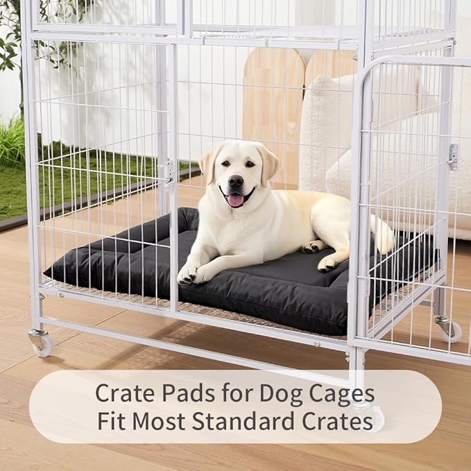 Dog Bed for Dog Crate Oxford Puppy Crate Pad Waterproof Pet Beds Outdoor Cage Mat Easy Rinse Black 36×23×3 Inch