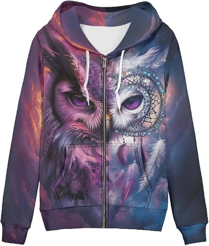 WELLFLYHOM Women Y2K Hoodie Zip Up Sweatshirt Vintage Jackets Hooded Cardigan