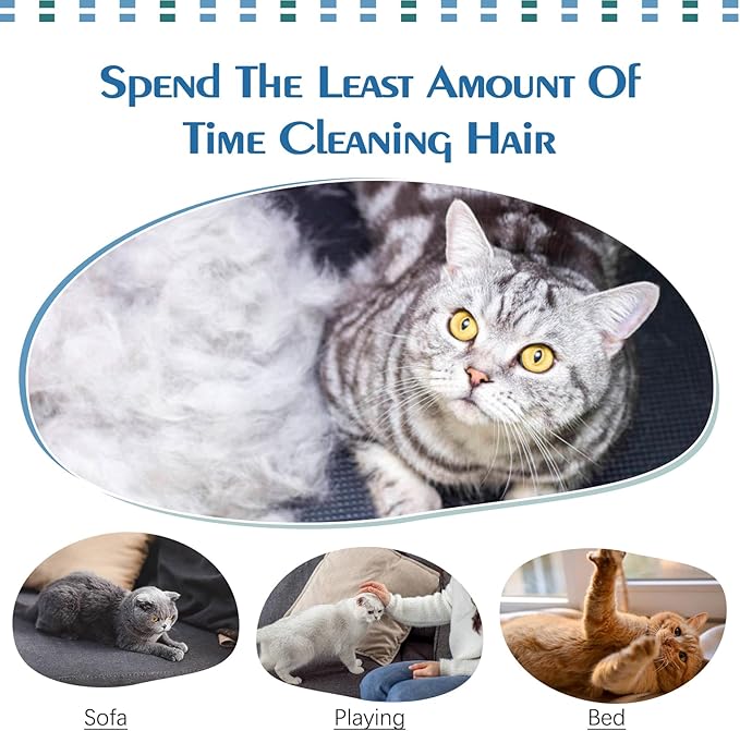 Sticky Hair Cat Clothes, Prevent Hair Loss Cats Pajamas, Turtleneck Cat Sweaters for Cats Only, Kitten Onesie Shirts Apparel Jumpsuit, Recovery Suit After Surgery, Blue XXL