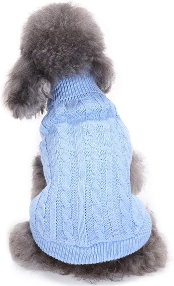 Warm Classic Turtleneck Winter Pet Sweater - Cute Dog & Cat Coat, Medium & Large Sizes, Perfect for Christmas Gifts