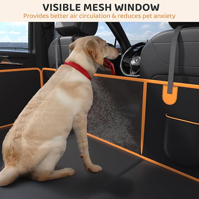 Back Seat Extender Dog Car Seat Cover for Back Seat Dog Hammock for Car with Hard Bottom Upgraded Waterproof Material Anti Scratch Safer Easy to Clean