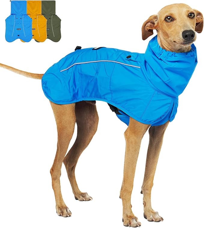 Tuff Pupper Waterproof Dog Raincoat | Full-Body Windproof Rain Jacket for Dogs | Reflective Strips | Breathable Mesh Lining | Adjustable Fit | Leash Port | Small Medium Large XL XXL Dogs (Blue, XXS)