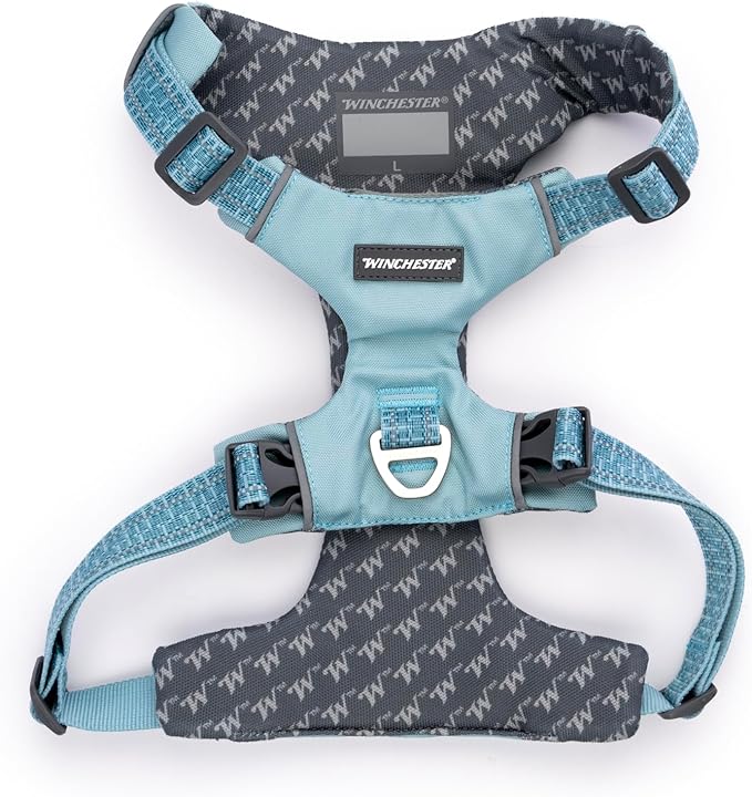 Winchester Pet No-Pull Adjustable Soft Padded Dog Vest Harness with Reflective Stitching, Aqua Haze, Extra Large