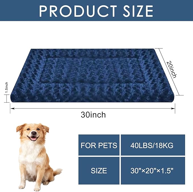 Dog Bed Mat - Comfortable Kennel Pad, Multi-Purpose Crate Bed for Dogs & Cats, Soft Support
