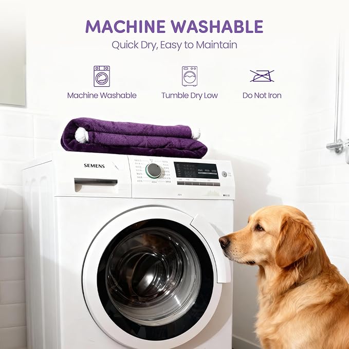 Waterproof Dog Blanket for Small Dog–Double Sided Washable Cat Puppy Blanket, Soft, Warm, Pet Throw Essentials, Purple White M(40×28)"