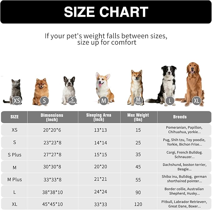 MFOX Calming Dog Bed (S/M/L/XL) for Medium and Large Dogs Comfortable Pet Bed Faux Fur Donut Cuddler Up to 15/30/50/90lbs