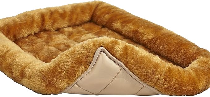 MidWest Homes for Pets QuietTime Giant Dog Bed – Cinnamon Faux Fur Bolster, Ultra-Soft and Machine Washable, Fits 54-Inch Crates and Carriers, for XXL Breed Dogs