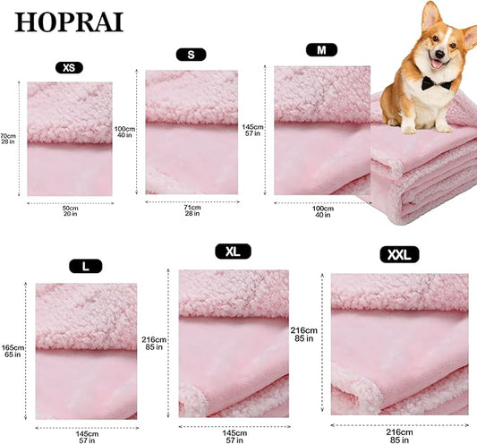 Waterproof Pet Blanket for Medium Large Dogs Washable Fluffy Thick Jacquard Shag Fleece Warm Sherpa Pet Blanket Cats Puppy Couch Protection (Pink XXL85*85inches)