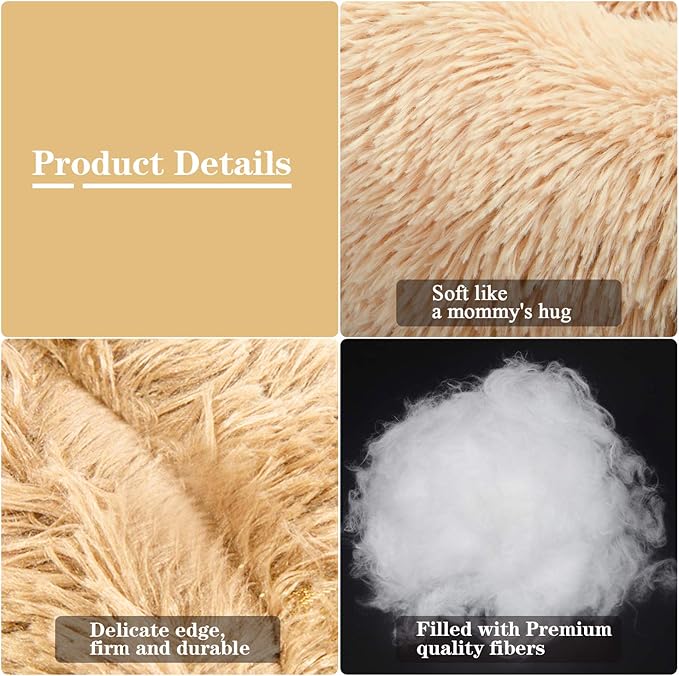 MFOX Calming Dog Bed (S/M/L/XL) for Medium and Large Dogs Comfortable Pet Bed Faux Fur Donut Cuddler Up to 15/30/50/90lbs