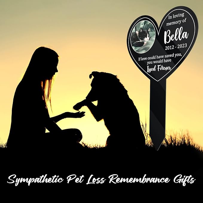Pet Grave Markers Personalized Outdoor Animal Grave Markers Cross Pet Rememberance Animal Passing Away Gift Yard Stake Grave Gift For Someone Lost Pet Cross Memorial Plaque Garden Décor