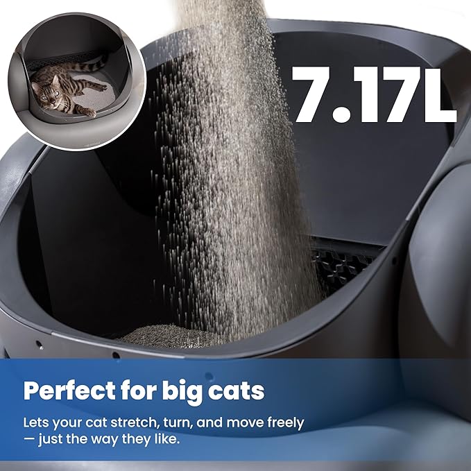 Neakasa M1 Plus Open-Top Self Cleaning Cat Litter Box, Automatic Cat Litter Box with APP Control, Odor-Free Waste Disposal Includes Trash Bags