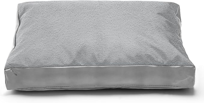Dog Bed Cover,Heavy Duty Durable Waterproof Fluffy Soft Short Plush Replacement Dog Bed Covers,44" L x 32" W x 4" H Inch Washable Removable Pet Bed Mattress Cover with Zipper.Grey,Cover Only.