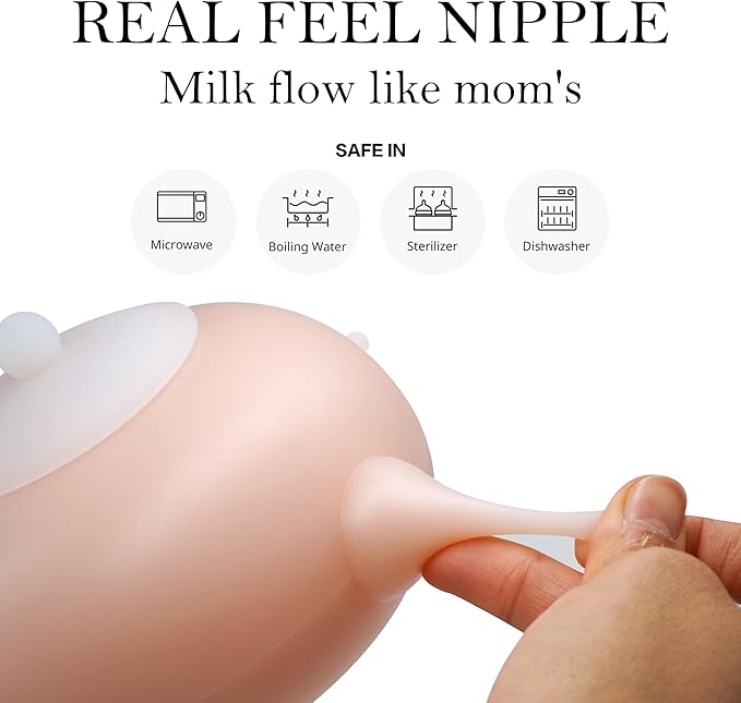 Doggiema puppy's feeders Nipple Feeder Puppy Feeding Milk replacer Nursing Station puppy's Bottles Dongdong pet (M Size Bowl Small Dog)