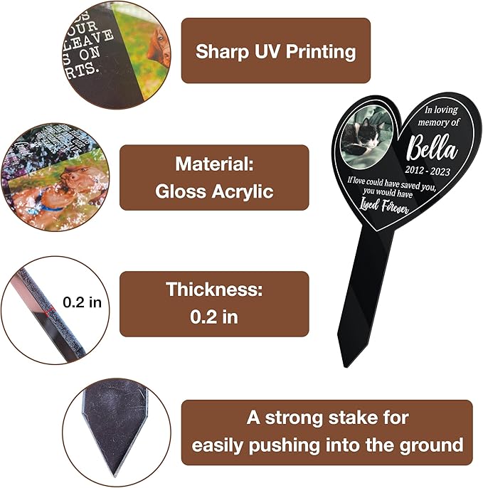 Pet Grave Markers Personalized Outdoor Animal Grave Markers Cross Pet Rememberance Animal Passing Away Gift Yard Stake Grave Gift For Someone Lost Pet Cross Memorial Plaque Garden Décor