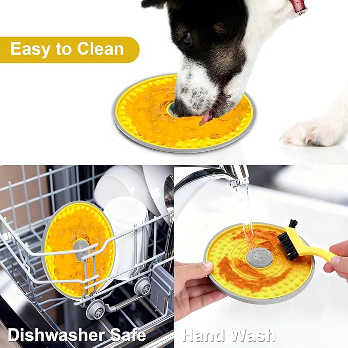 Dog Lick Mat, for Crate Training and Reducing Anxiety, Made of Natural Rubber, Promotes Healthy Feeding and Oral Hygiene