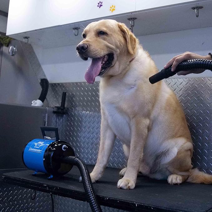 METROVAC AFTD-3 Air Force Commander 2-Speed Pet Grooming Dryer Blue | High Velocity Dog Hair Blower 4.0 HP USA