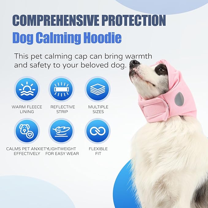 Dog Calming Hoodie, Reducing Noise Wrap, Dog Ear Muffs Noise Protection