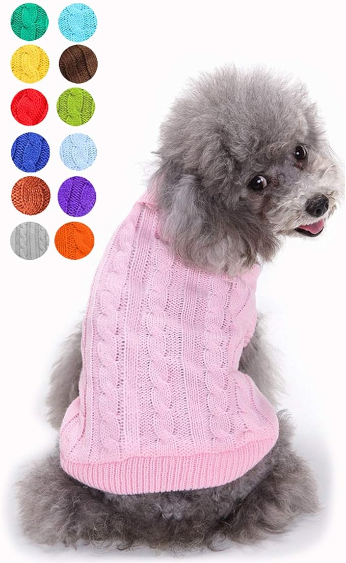 Warm Classic Turtleneck Pet Sweater for Small to Large Dogs - Cute Winter Dog & Cat Coat - Christmas Sweater for Girls & Boys