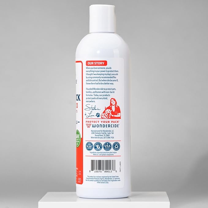 Wondercide - Flea & Tick Shampoo for Dogs and Cats - Flea and Tick Killer Treatment with Natural Essential Oils - for Pets Over 4 Months - Powered by Plants - 12 Fl oz