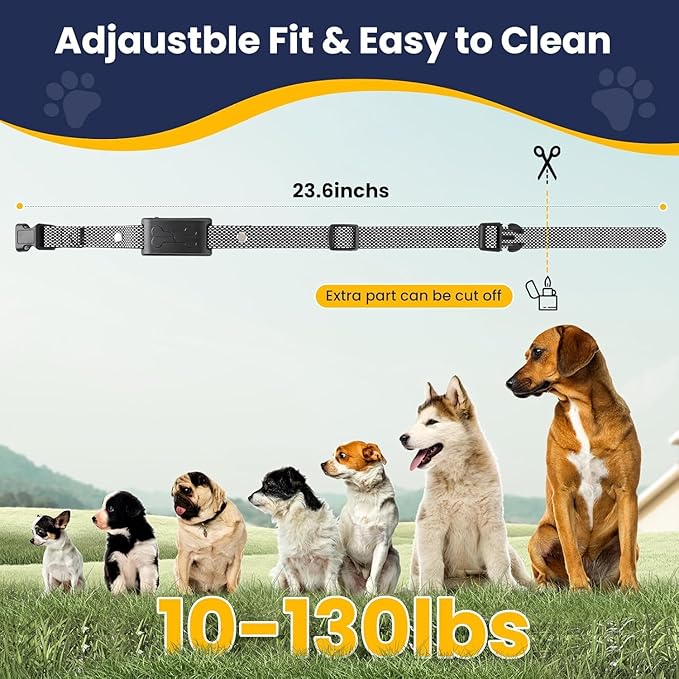 Wireless Dog Fence, Electric Fence for Dogs,Training Collar with Remote Control 3800FT Range, Portable Dog Perimeter Collar with 3 Training Mode Flash Light & Waterproof Matte Black 1 Pack