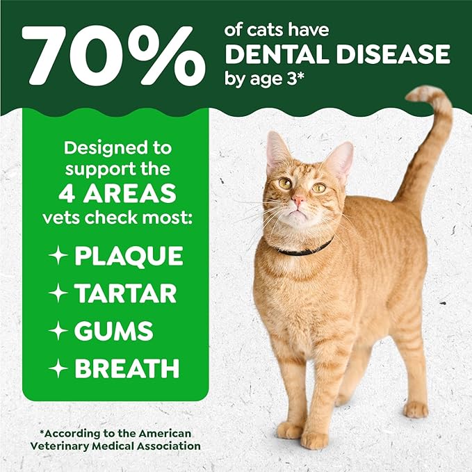 Greenies Feline Veterinarian-Recommended Adult Natural Dental Cat Treats, Tempting Tuna Flavor, 9.75 oz. Tub