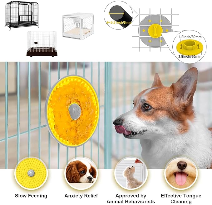 Dog Lick Mat, for Crate Training and Reducing Anxiety, Made of Natural Rubber, Promotes Healthy Feeding and Oral Hygiene