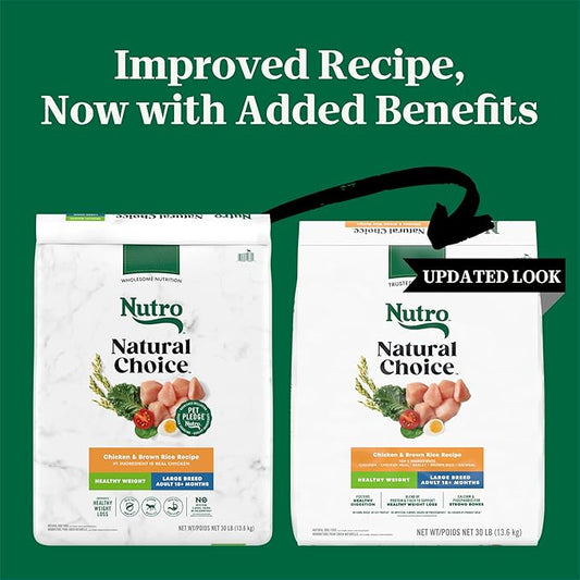 Nutro Natural Choice Chicken & Brown Rice Adult Large Breed Healthy Weight Dog Food Recipe, 30 lb. Bag