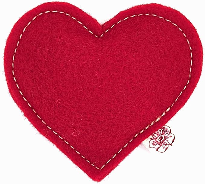Cherry Valley Organics Catnip Toy – Heart Shape, Organic Catnip, 100% Wool Felt, Grown & Made in The USA - Red