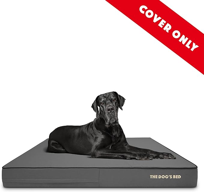 The Dog's Bed Replacement Outer Cover ONLY (Outer Cover ONLY - NO Bed, NO Waterproof Inner) for The Dog's Bed, Washable Oxford Fabric, XXL 6 Inches (Grey with Black Piping)